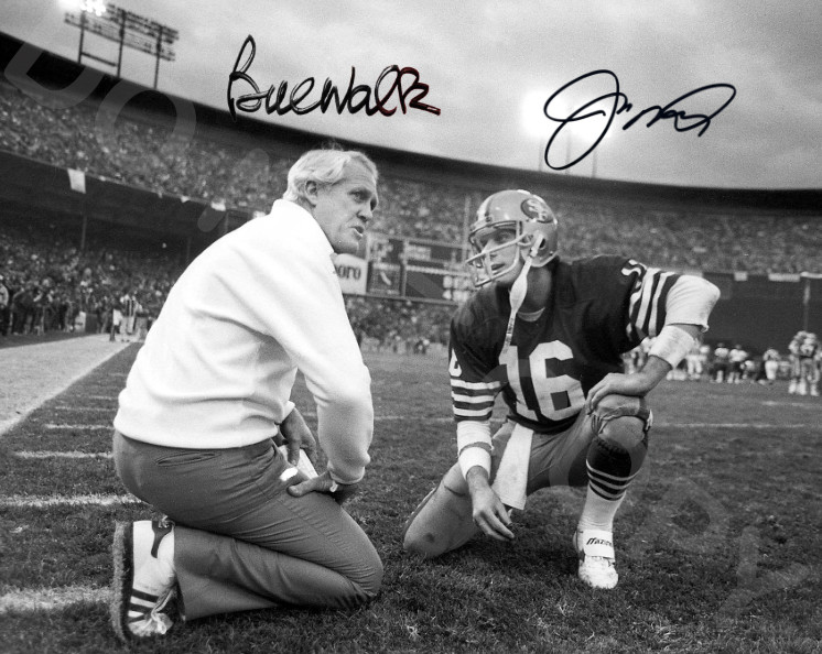 Joe Montana / Bill Walsh Autographed 8x10 Photo Reprint 49ers Signed Auto
