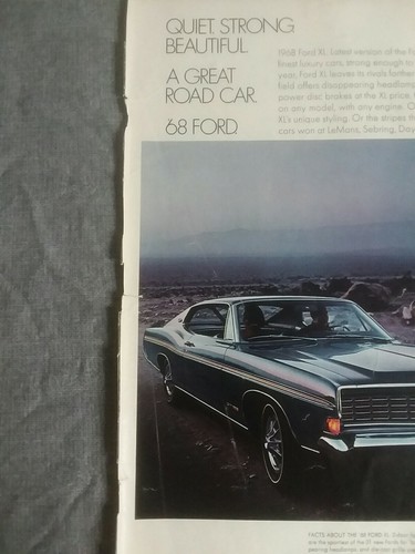 Vintage Collectible Ford XL Print Advertisement 1968 - Picture 4 of 4