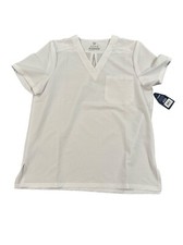 Adar Men Workwear Medical Nursing Doctor Uniform Scrub Shirt White Large NWT