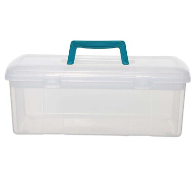 5L Mehrzweck Tragbar Allzweck Box Handwerk Nähwerkzeug Aufbewahrungsbox Klar 36cm