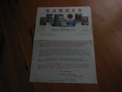 KARDEX PLATTENSYSTEM - WERBEBRIEF / AUFTRAGSFORMULAR 1925