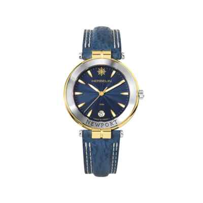 Herbelin Newport Originals 12255T35 Mens Leather Strap Analog Dial Watch 38.5mm
