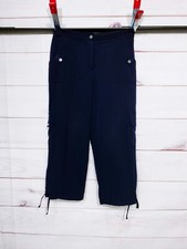 Zenergy By Chico's Womens Crop Cargo Pants Size 0 Blue Mid-Rise Pockets
