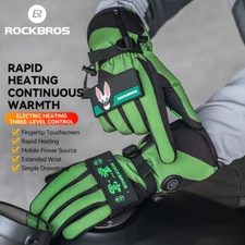 ROCKBROS Winter Motorcycle Heated Gloves,Riding Warm Gloves with Touchscreen XL