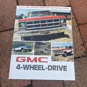 Vtg Original 1977 GMC 4-Wheel-Drive Sales Dealer's Brochure