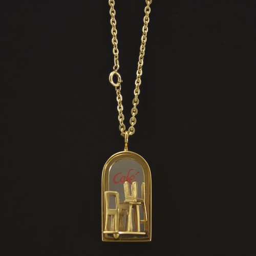 Georg Jensen Gold Plated Pendant with Chairs and Mirror - #5201 Café - Picture 2 of 4