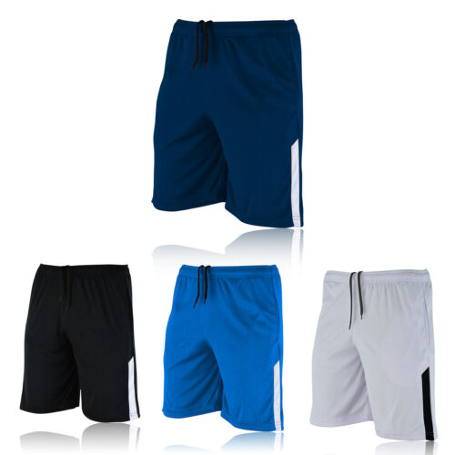 Mens Football Shorts Jogging Running Gym Sports Breathable Fitness Size S -XXL - Picture 1 of 5