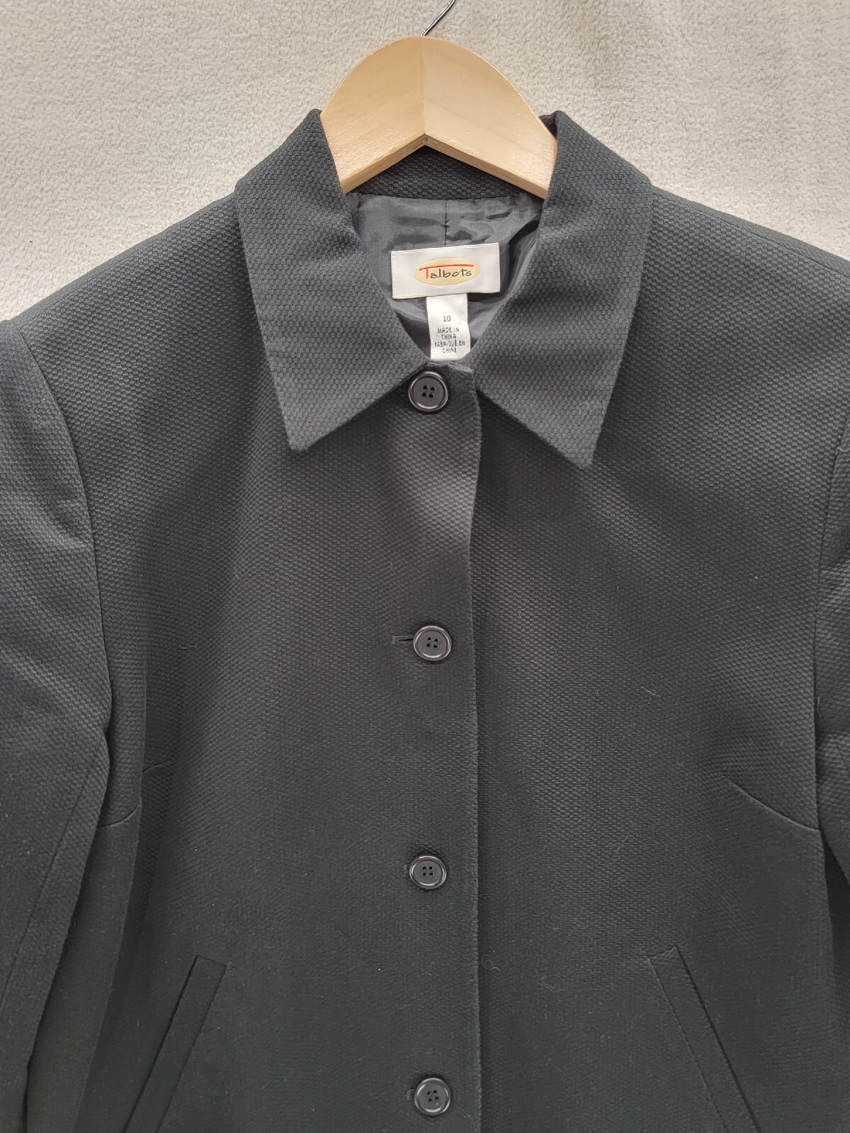 Talbots Black 4 button solid Blazer Jacket Size-10 - image 2