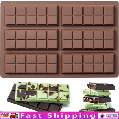 Non-Stick Silicone Chocolate Bar Mold Deep Candy Molds Knafeh Pistachio 10 Snap