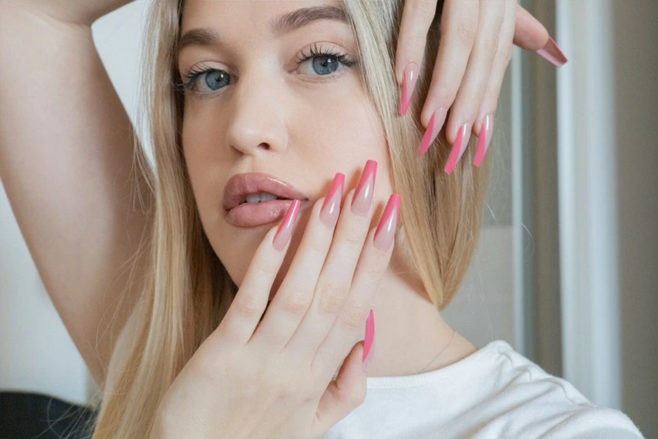 Künstliche Nägel 24p - Nude trifft Neon - zum aufkleben press on nails - Bild 2 von 4