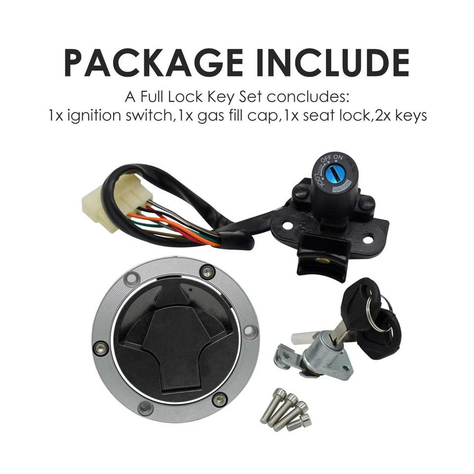 Juego completo de bloqueo para Kawasaki Ninja 250R EX250J 2008-2012 tapa de gasolina llave de encendido Foto 2 de 4