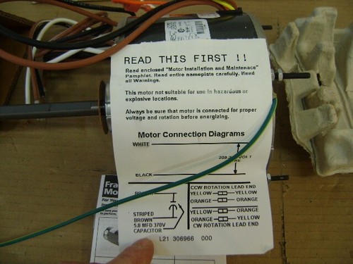 Emerson 1860H K55HXWEG-624 Motor 1/4 HP RPM 1075 Condenser fan motor New - Picture 6 of 19