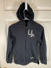 Under Armour Youth Medium Sweater Black Hooded Pullover Logo unisex