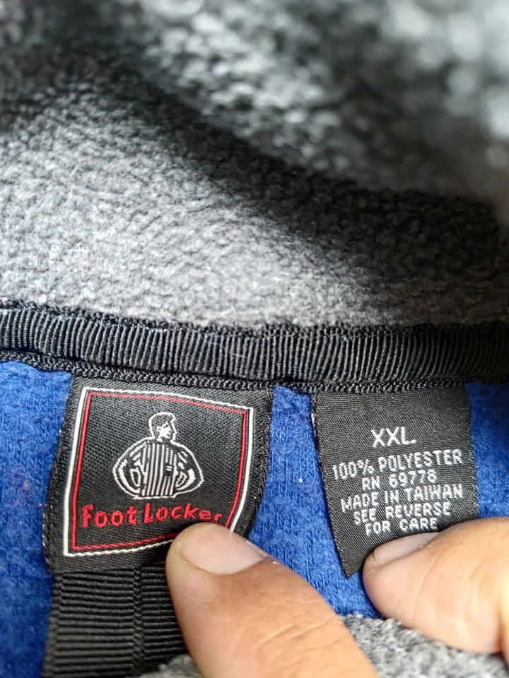 Mens Sweater Jacket Blue XXL 1/4 Zip Pullover Fleece - Image 3 of 4