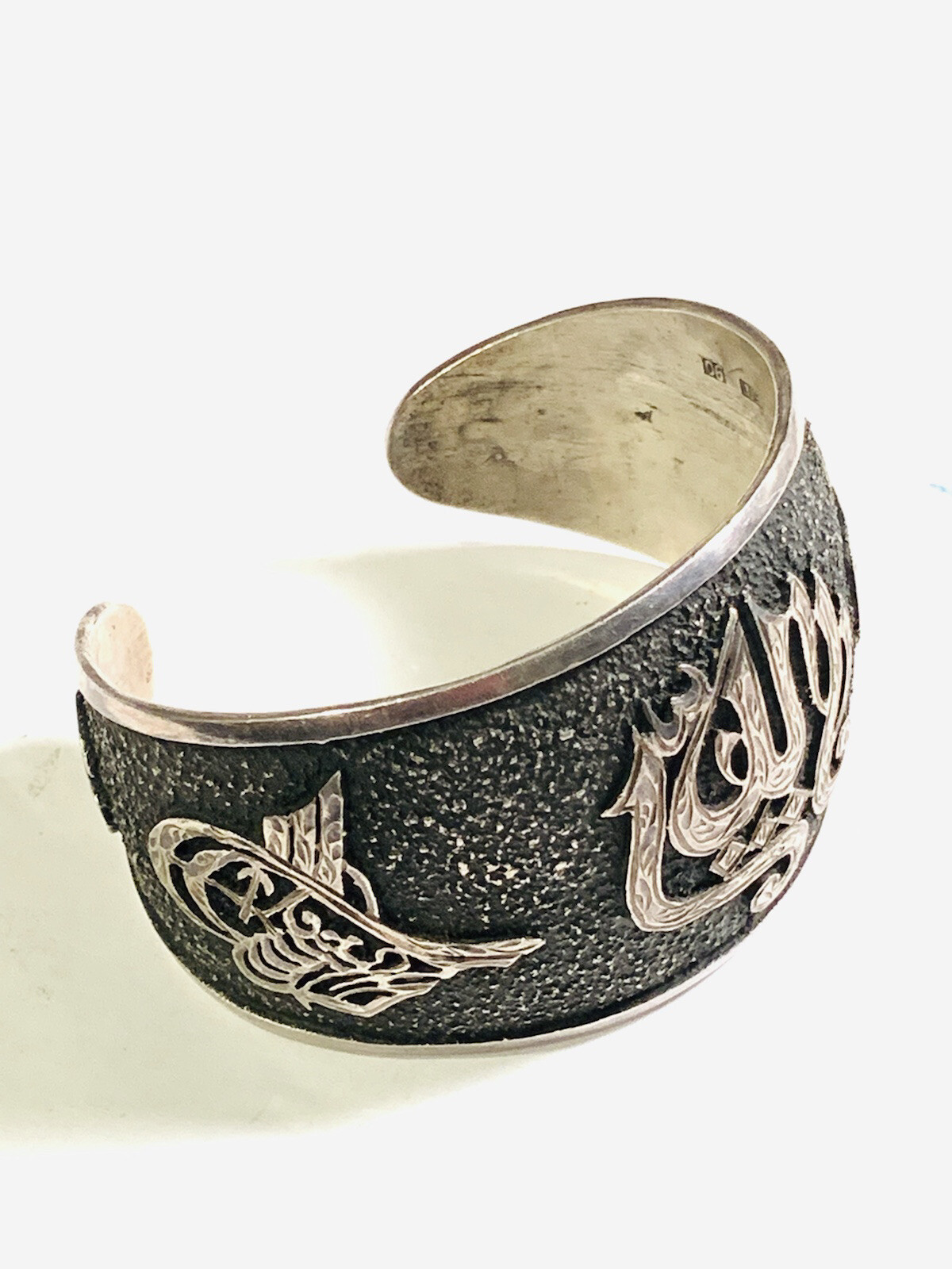 Vintage 900 Silver Middle Eastern Allah Script Cr… - image 4