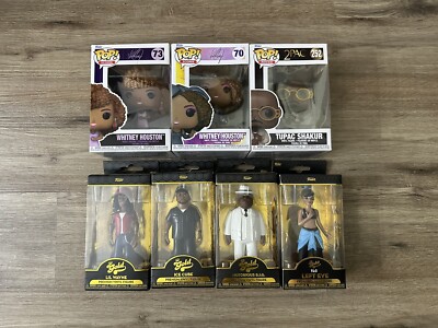 Funko POP! & Gold Vinyl Figure Lot 2pac Ice Cube Lil Wayne Notorious Whitney