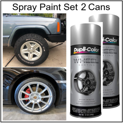 Silver Wheels Spray Paint Rim Steel Metal Aluminum Alloy Restore Coating 2PK