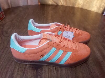 Size 10.5 Mens Adidas Gazelle Indoor Casual Low-top Sneakers Orange Mint  IH7499 | eBay