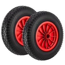 16" Flat Free Wheelbarrow Wheel 4.80/4.00-8 Solid Tires Universal Garden Trolley