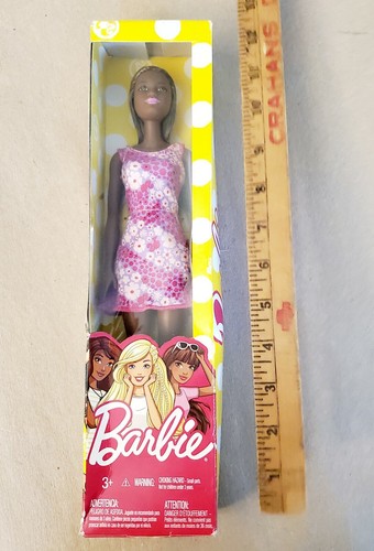 New Sealed Mattel Black Barbie Sundress Pink & Purple Flowers - Picture 2 of 5