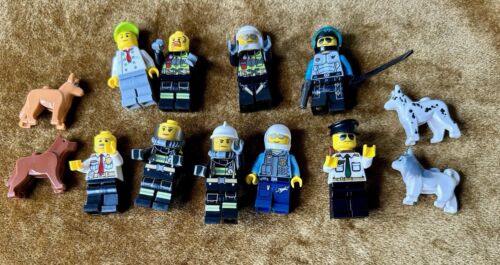 lego ‘Police And Firemen ‘ + Dogs Minifigures Excellent condition .
