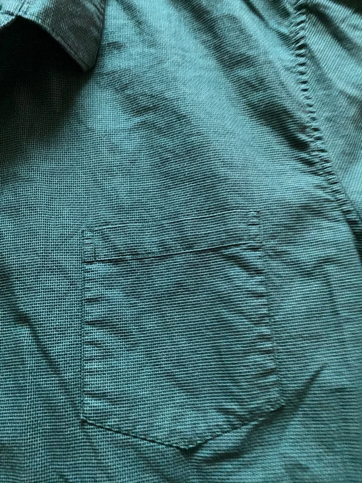 Claiborne Men Plaid Long Sleeve Button-Up Shirt Green Size XXL - Image 4 of 4