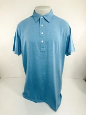 CRIQUET - NEW w TAG  Organic Cotton Austin Mens XL Blue Short Sleeve Polo Shirt