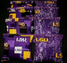 LSU LOUISIANA TIGERS 8 ACA Regulation Cornhole Bean Bags Top Quality Handmade