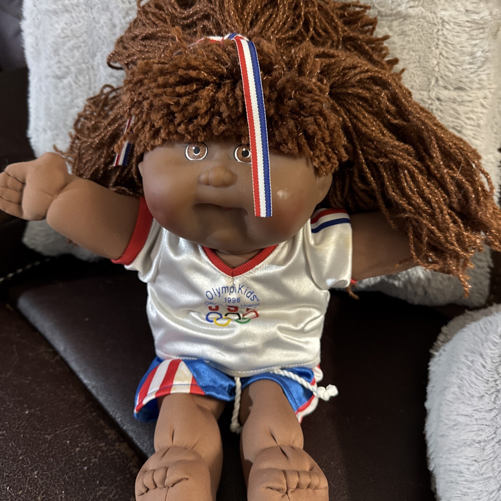 VTG Olympic Kids 1996 Cabbage Patch Kid African American Brown Hair Soccer