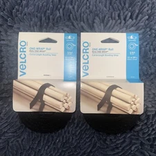 2 pk.VELCRO Brand ONE-WRAP Roll .75"X12'-Black -90340 free shipping 