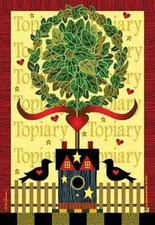 COUNTRY TOPIARY DECORATIVE SMALL GARDEN FLAG YARD ART 12" x 18"