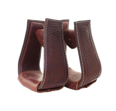 Western Leather Stirrups Pair for Horse Saddle Riding Tack Quality Premium Gear!
