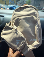 adidas Beige Backpack w/ Front Pocket & Match...