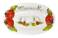 Ital. Relief Keramik Teller Tomate Mozzarella Platte, Servierplatte Ca.31X20Cm