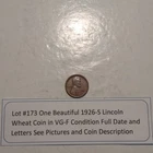 Lot #173 One Beautiful 1926-S Lincoln Wheat VG to F See Pictures & Description