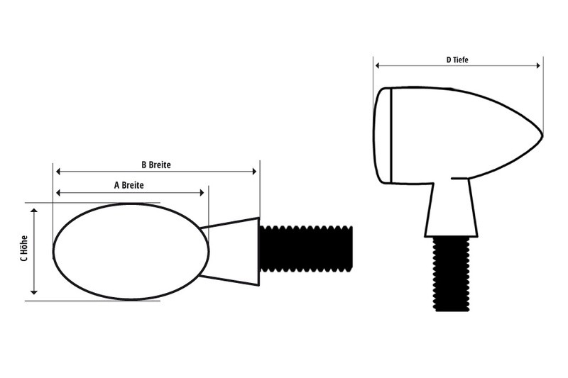 Mini clignotants SHIN YO Micro-Flash noirs pour moto - 3