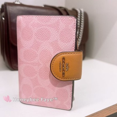 NWT Coach CEC29 Medium Corner Zip Wallet In Signature Canvas