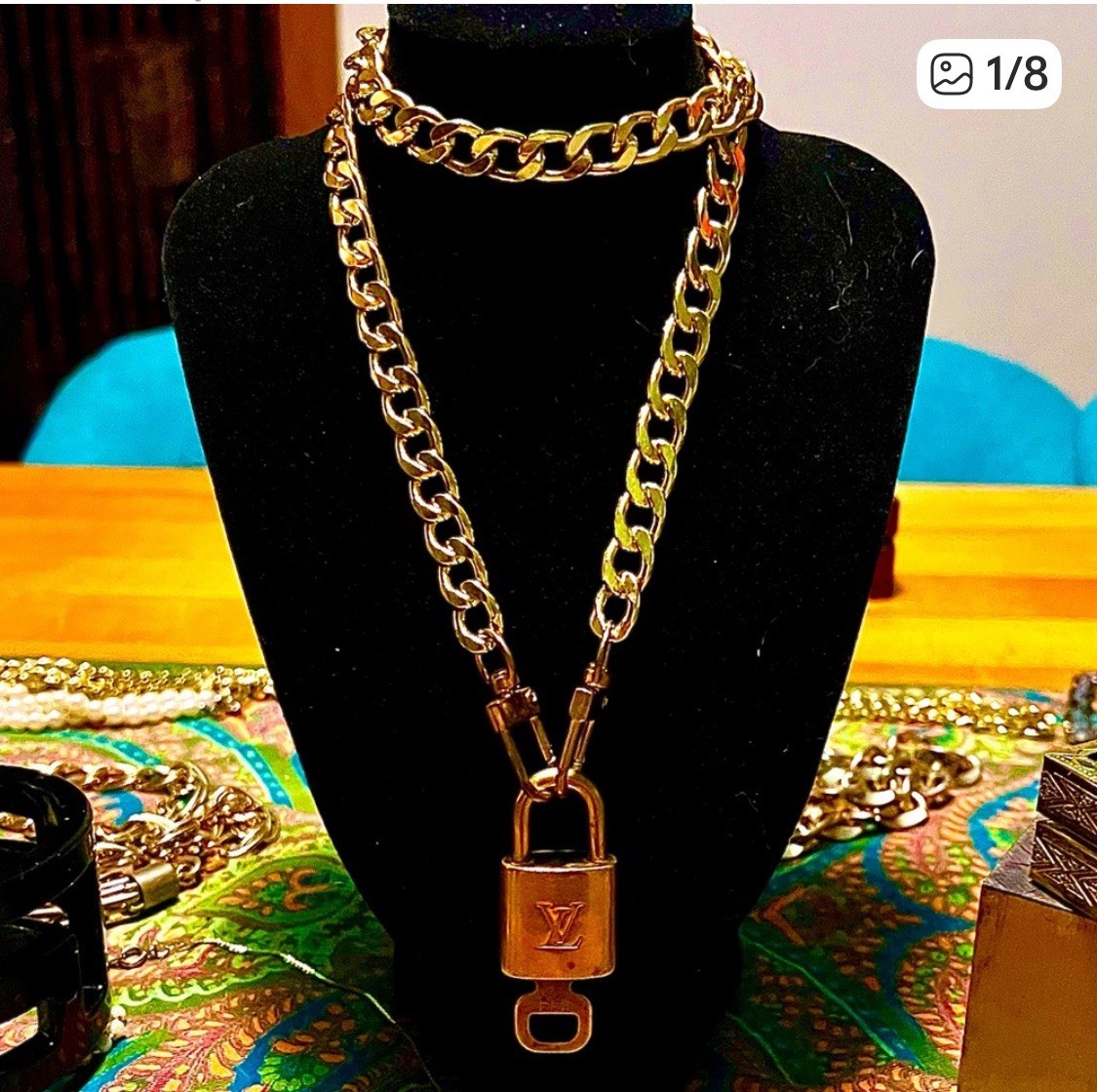 Louis Vuitton Locket Pendent Necklace Authentic D… - image 1