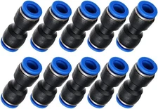 Metalwork Plastic Push to Connect Straight Union Pipe 6mm x 6mm, Metric Tube 