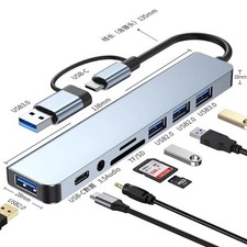 7-in-1 USB C Hub HDMI USB 3.0 SD TF Card Reader 3.5mm Audio Adapter