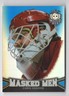 2017-18 Leaf Masked Men Metal Blue Prismatic Chris Osgood 9/35 Detroit Red Wings