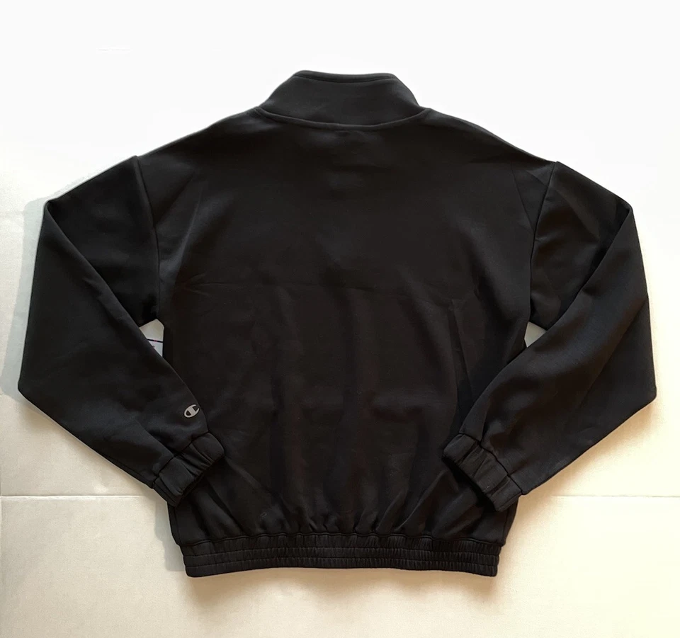 Nuevo con etiquetas Pullover Niñas Champion Cuarto Cremallera Negro - Talla XL / 16 - ENVÍO GRATUITO Foto 2 de 4