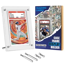 1-Slot Clear PSA Card Display Case Frame - Plastic Trading Card Stand for Col...