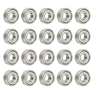 20 Pcs 696ZZ Deep Groove Ball Bearings, 6x15x5mm Double Shield Bearing