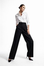 SPORTMAX max mara pants black US 4 trousers pleated high rise straight leg
