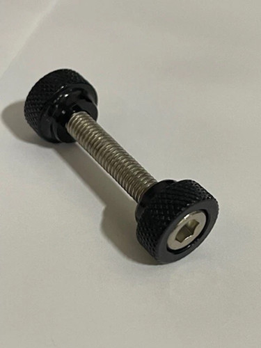 Aluminum Seatpost Clamp & Titanium Hardware Vintage Black Knurled Nut