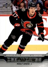 2023-24 Upper Deck Debut Dates #DD10 Ridly Greig - HKY