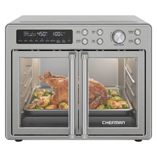 Chefman 10-in-1 Stainless Steel French Door Toaster Oven Air Fryer RJ50-FDAF-D25