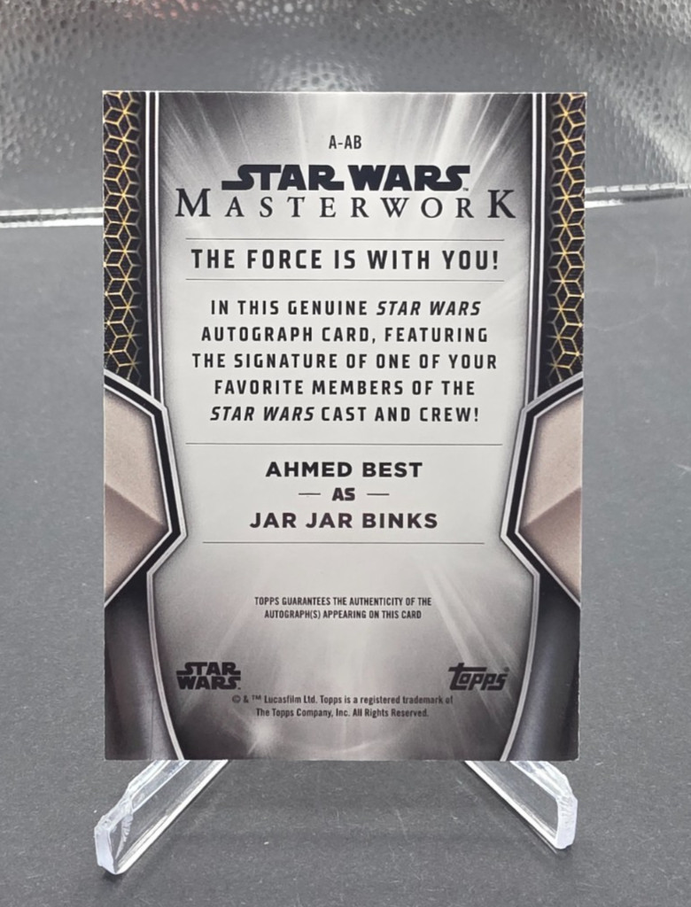 2025 Topps Star Wars Masterwork Ahmed Best as Jar Jar Binks Auto Card A-AB view 2