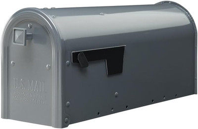 Edson  Weather-Resistant Steel Metal Post Mounted Mail Box for Outside, Gunmetal